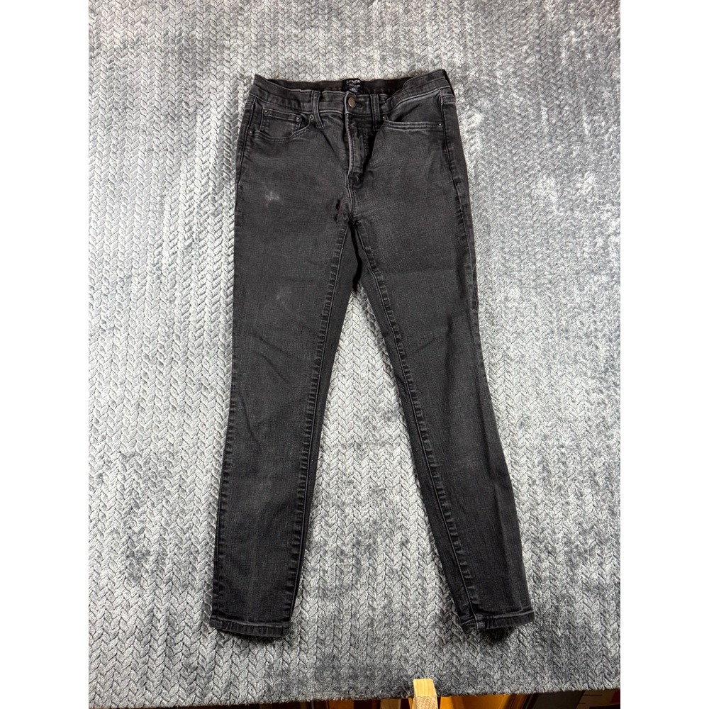J.Crew Skinny Jeans Womens 29 Black Denim Cotton Stretch Dark Wash Mid Rise